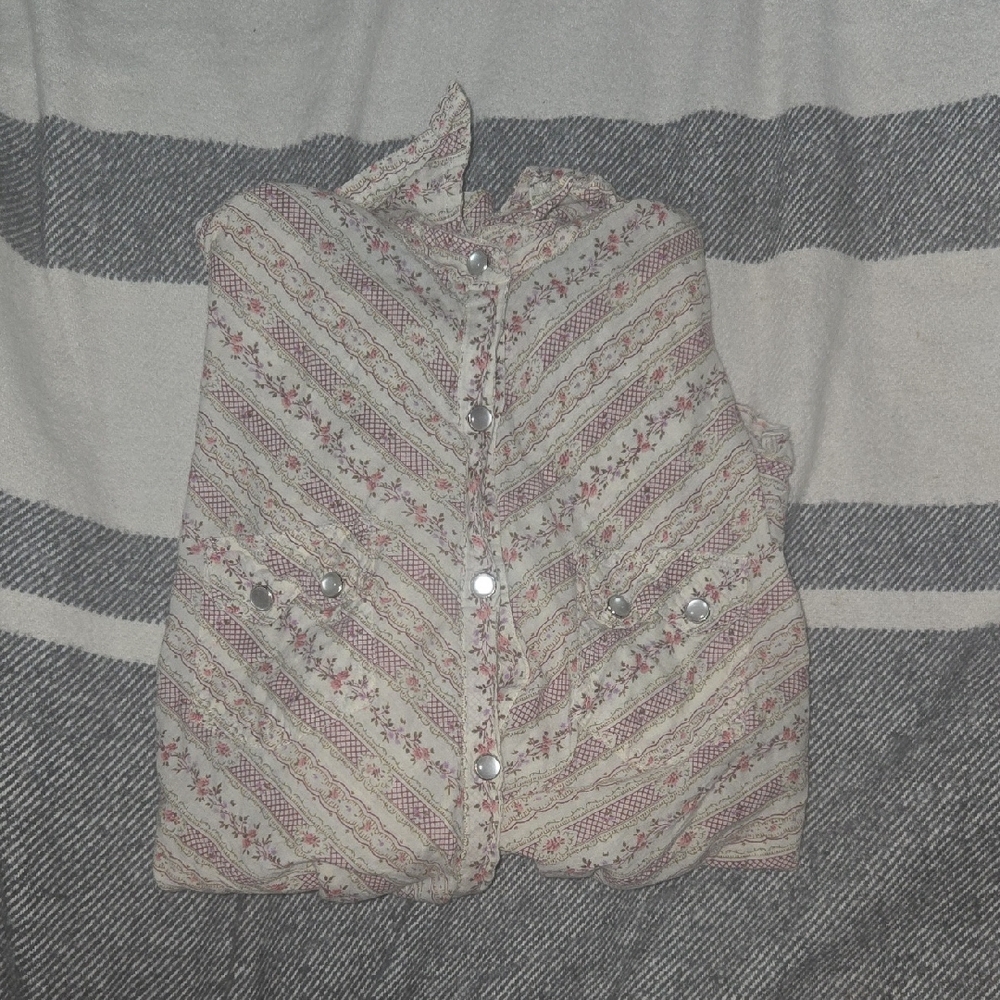 Motherhood Maternity Floral Blouse in Pink and Cream